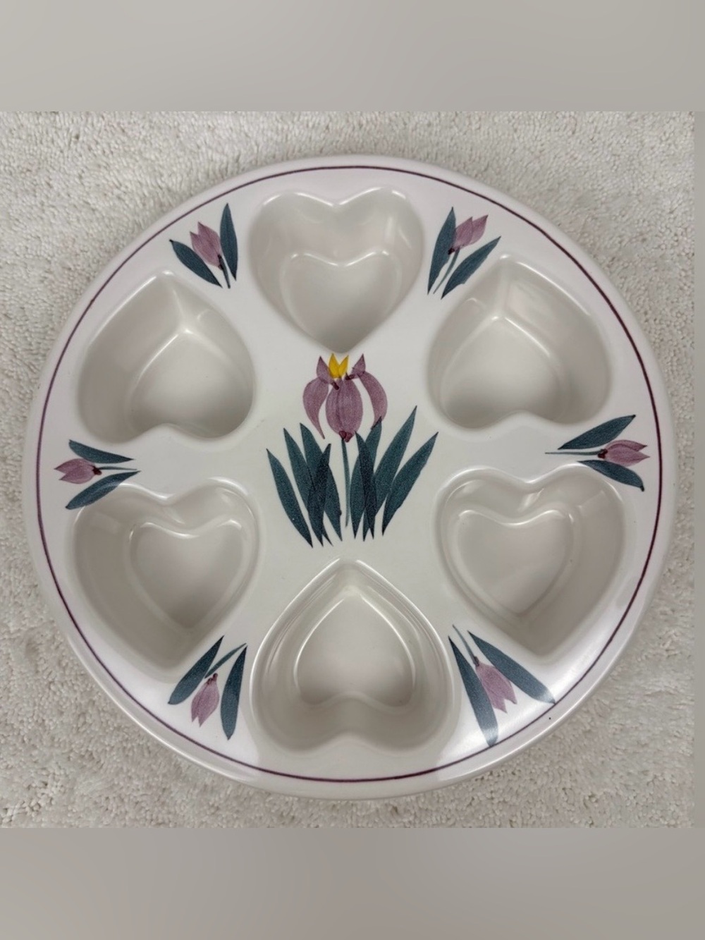 Clay Design Heart Floral Stoneware Baking Dish From 1990
